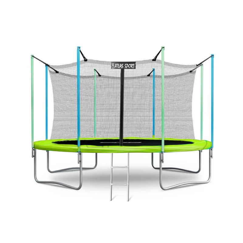 Батут Atlas Sport 374 см (12 ft) с внутренней сеткой, Green