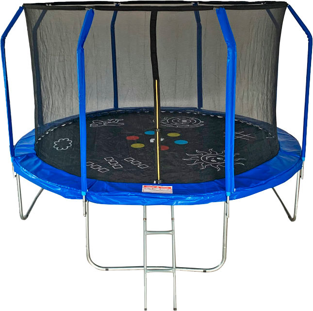 Батут Sport Elite Game 12 ft, с защитной сеткой (внутрь) и лестницей FR-50-12FT