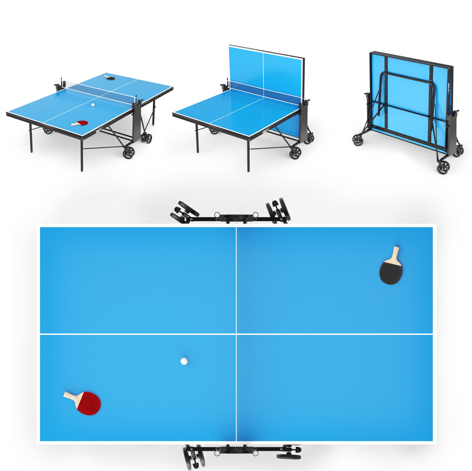 Теннисный стол UNIX line Compact indoor 18 mm MDF (Blue)