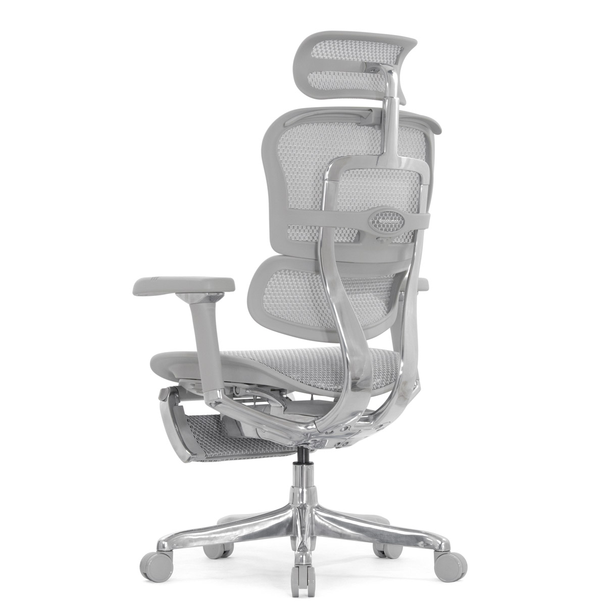 Эргономичное кресло Falto Ergohuman 2 Luxury с подножкой (SmartWork, алюминий, наклон вперёд, сетка, серый)