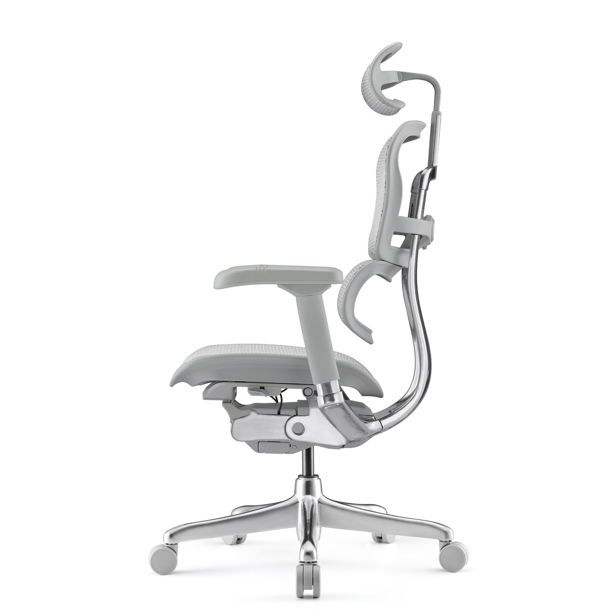 Эргономичное кресло Falto Ergohuman 2 Elite (алюминий, наклон вперёд, сетка, серый)