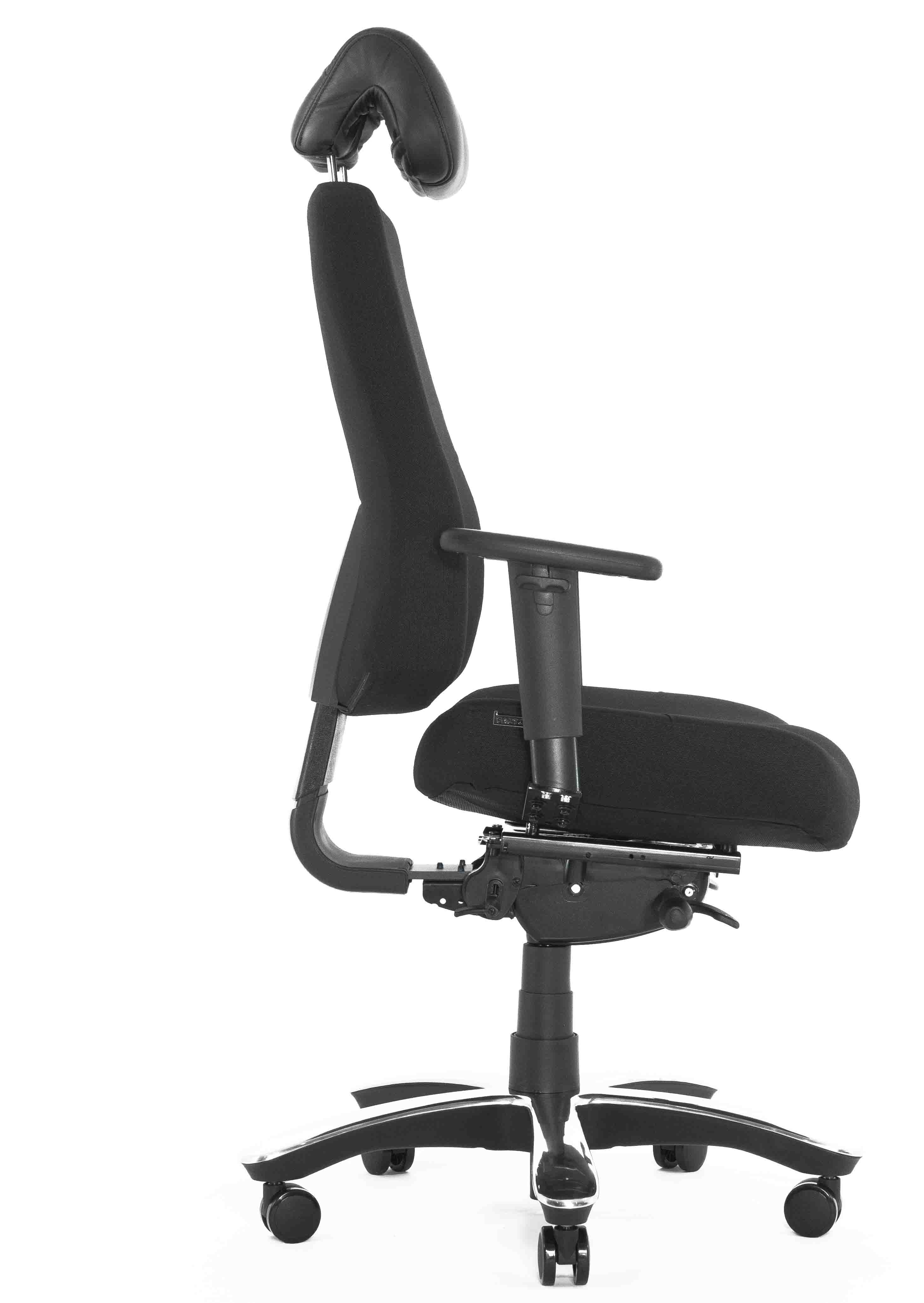 Эргономичное кресло Falto Dispatcher Orto (наклон сиденья, анатомическая форма, ткань, чёрный)