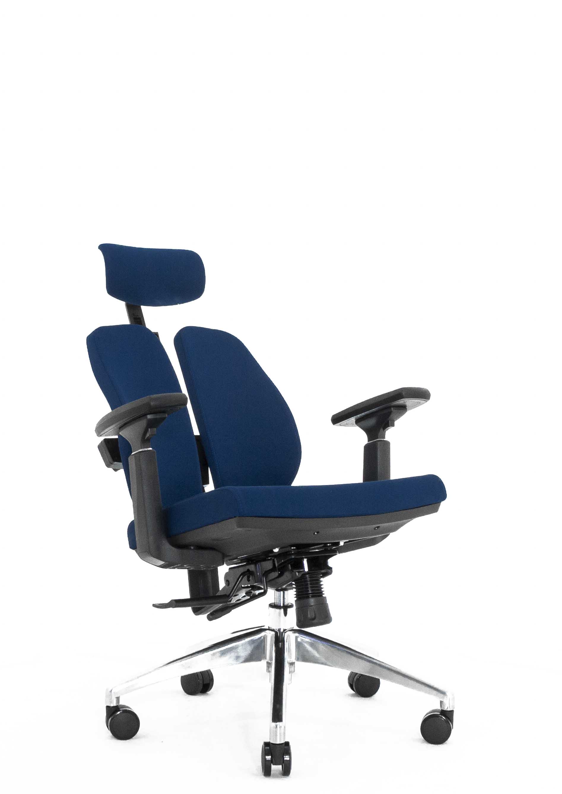 Ортопедическое кресло Falto ALPHA (корсетная спинка, ткань, тёмно-синий)