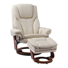 Кресло-реклайнер Relax Hana (оттоманка, натуральная кожа Nappa, бежевый)