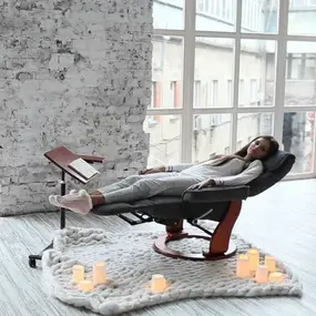 Кресло-реклайнер Relax Rio (встроенная подножка, искусственный нубук, тёмно-серый)