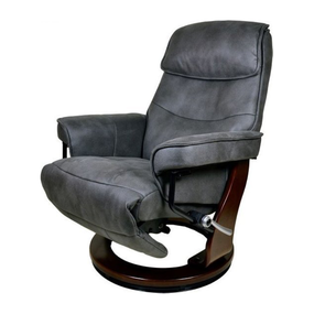 Кресло-реклайнер Relax Rio (встроенная подножка, искусственный нубук, тёмно-серый)