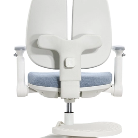 Детское эргономичное кресло Falto KIDS MAX DUO-P, ППУ латекс, спинка корсет, подножка, подлокотник 3D, обивка (голубой)