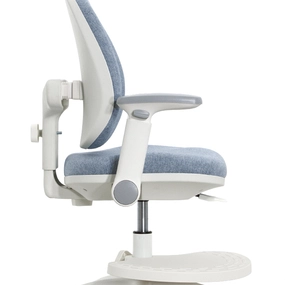 Детское эргономичное кресло Falto KIDS MAX DUO-P, ППУ латекс, спинка корсет, подножка, подлокотник 3D, обивка (голубой)