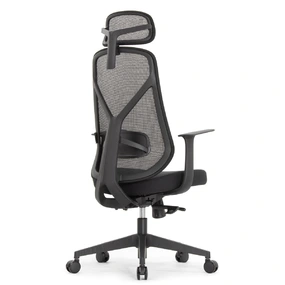 Эргономичное кресло Falto Kuraj (поясничный упор, сетка, ткань, чёрный)