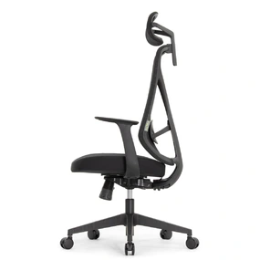 Эргономичное кресло Falto Kuraj (поясничный упор, сетка, ткань, чёрный)