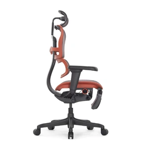 Геймерское кресло Falto Ergohuman 2 Ultra Game с подножкой (наклон вперёд, сетка, чёрный с красным)