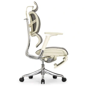 Анатомическое кресло Falto Fly 2 с подножкой (динамичный подголовник, подлокотники 6D (360), сетка, светлый)