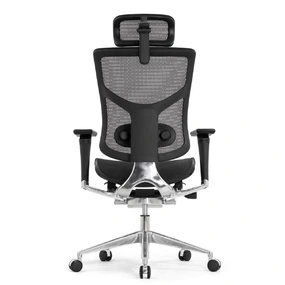 Эргономичное кресло Falto Star Office Ergo 2 (2D поясничный упор, 5D подголовник, сетка, ткань, чёрный)