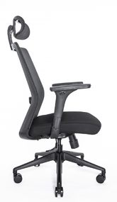 Эргономичное кресло Falto Soul Auto (автоматическая жёсткость качания, сетка, ткань, чёрный)