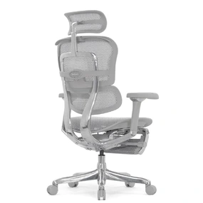 Эргономичное кресло Falto Ergohuman 2 Luxury с подножкой (SmartWork, алюминий, наклон вперёд, сетка, серый)