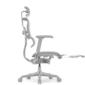 Эргономичное кресло Falto Ergohuman 2 Elite с подножкой (алюминий, наклон вперёд, сетка, серый)