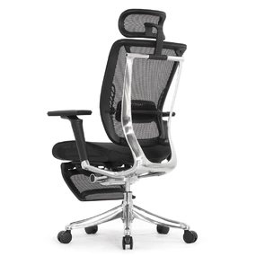 Эргономичное кресло Falto Spring 2 с подножкой (поясничный валик, подлокотники 6D (360), сетка, чёрный)