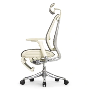 Эргономичное кресло Falto Spring 2 с подножкой (поясничный валик, подлокотники 6D (360), сетка, светлый)