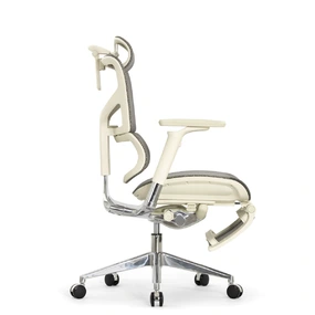 Эргономичное кресло Falto Sail 2 с подножкой (динамичный поясничный упор, подлокотники 6D (360), сетка, светлый)