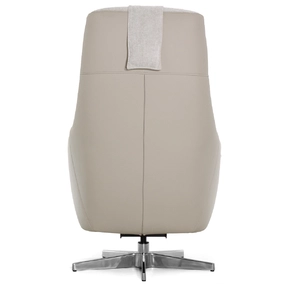 Кресло-реклайнер Falto Live (3 мотора, поясничный упор, шенилл, натуральная кожа, светлый)