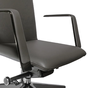 Эргономичное кресло руководителя Noel серая кожа Nappa Premium