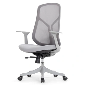 Эргономичное кресло Falto Кураж (без подголовника, сетка, ткань, серый)